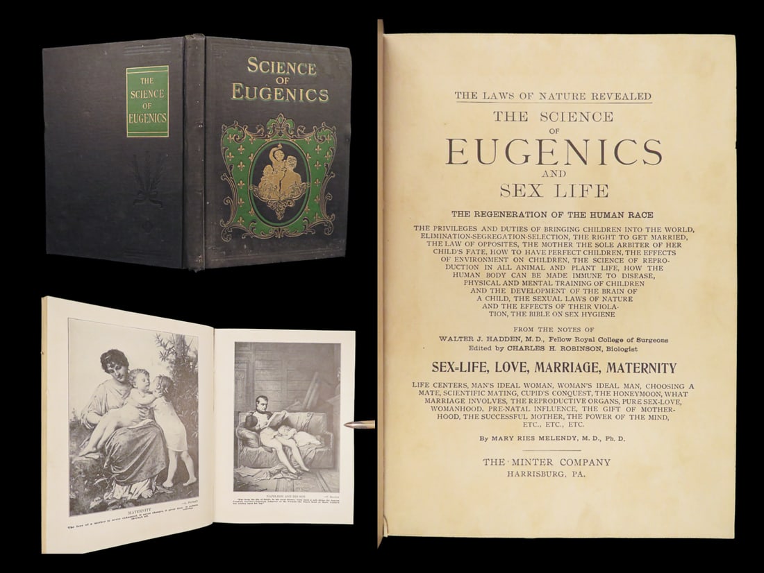 The Science of Eugenics – Melendy & Hadden – 1914 | Publisher Dummy, Illustrated: The Science of Eugenics and Sex Life: The Regeneration of the Human Race by Mary Ries Melendy and Walter J. Hadden was published in 1914. This book was intended to describe the science of human regene