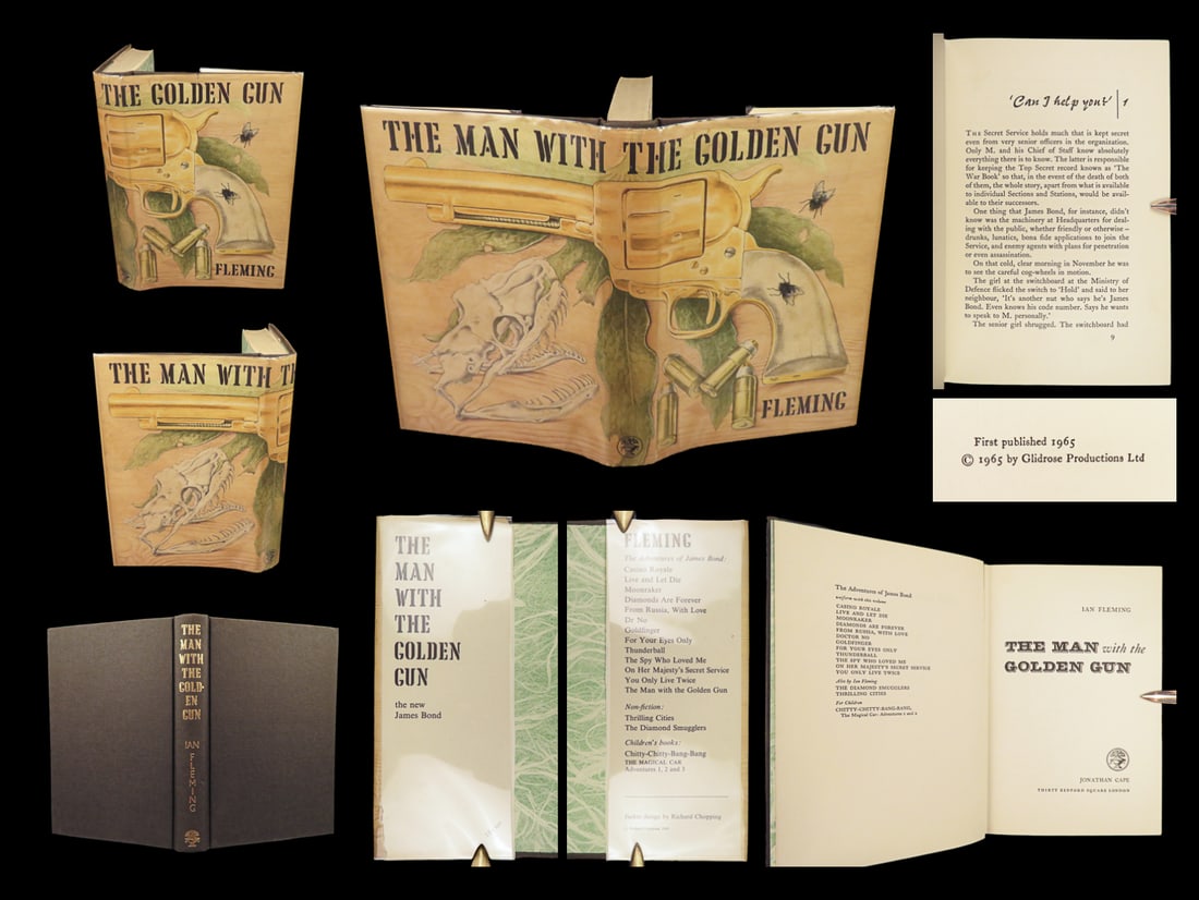 1965 JAMES BOND 1st ed Man with the Golden Gun Ian Fleming Pistol NOVEL 007: 1965 JAMES BOND 1st ed Man with the Golden Gun Ian Fleming Pistol NOVEL 007 “The Man with the Golden Gun” is the twelfth and final novel of the James Bond series written by Ian Fleming. Bond, 