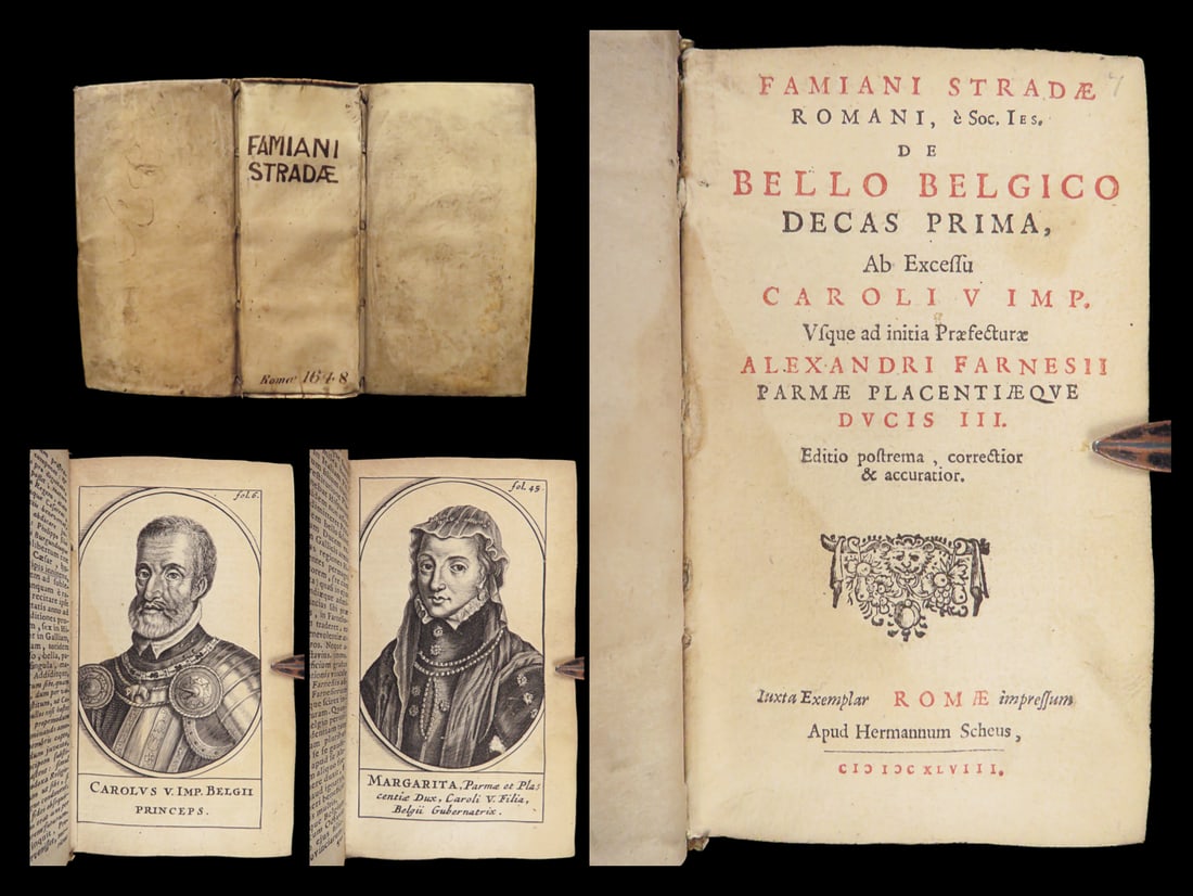 De Bello Belgico | Famiano Strada, 1648 – Vellum, Engraved Plates (1 of 10)