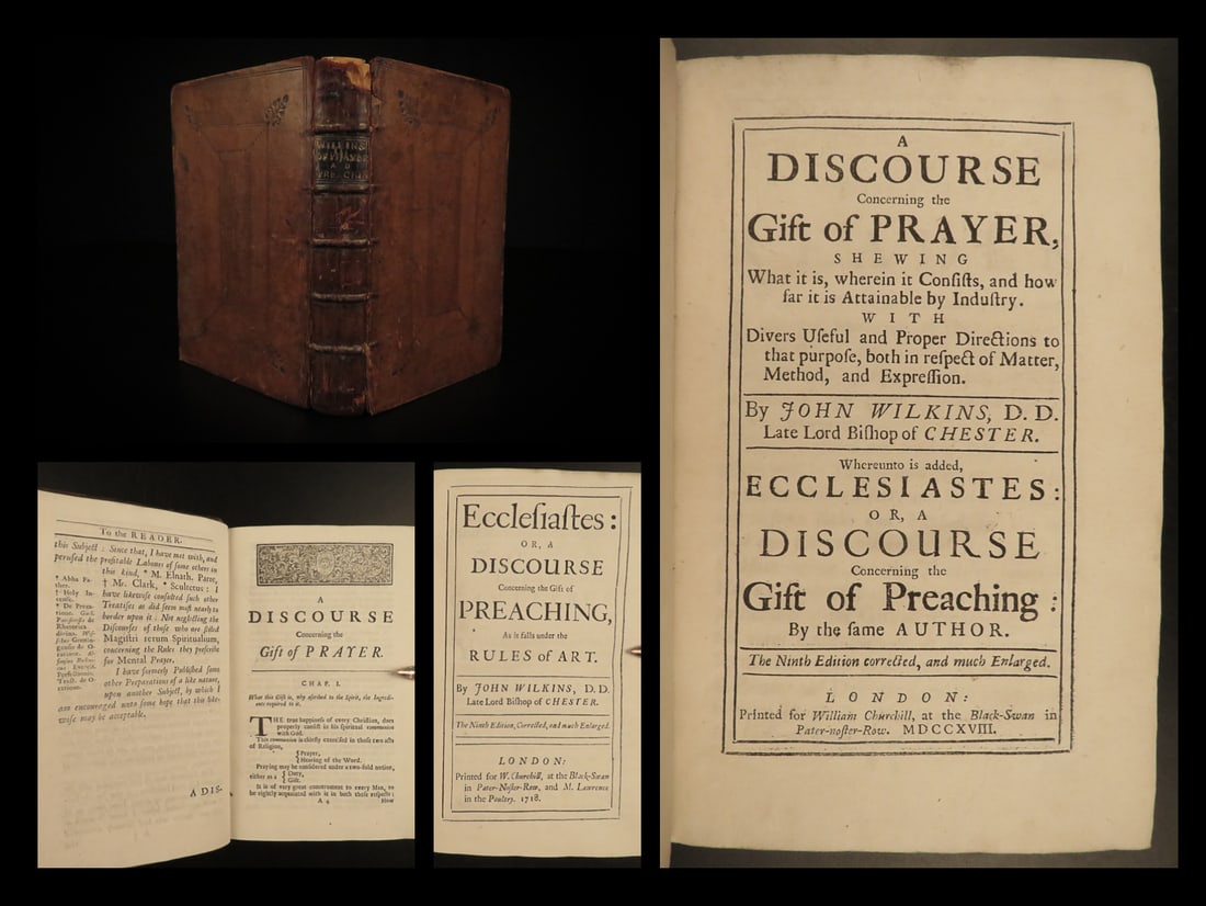 1718 PRAYER & English Bible Preaching Manual Anglican John Wilkins Chester (1 of 20)