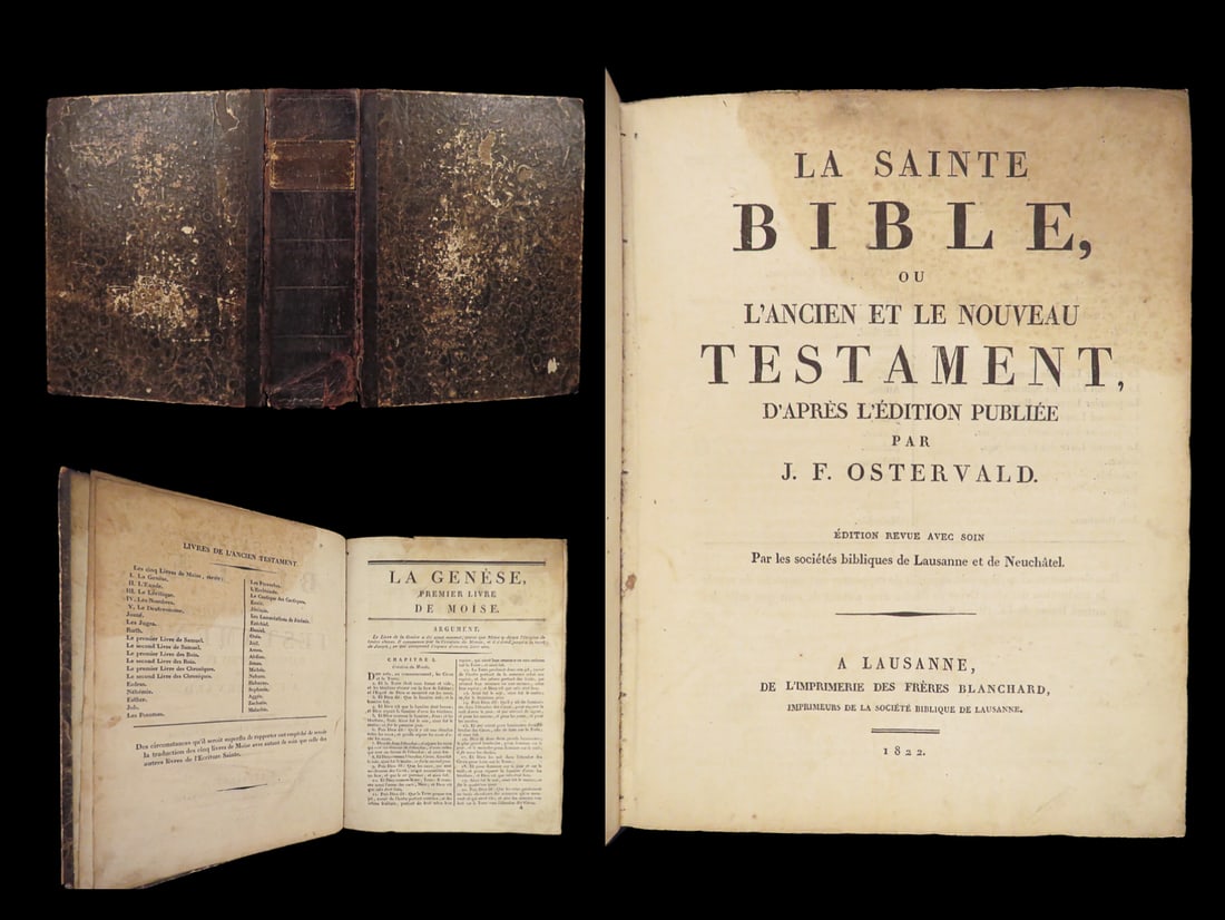 [La Sainte Bible | Jean Frederic Osterwald, 1822 Folio with Apocrypha (1 of 10)