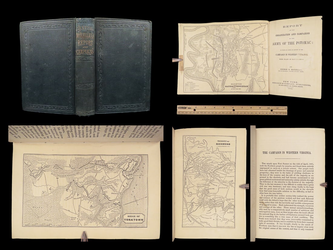 Report on the Army of the Potomac | George McClellan, 1864 – Civil War Map (1 of 10)