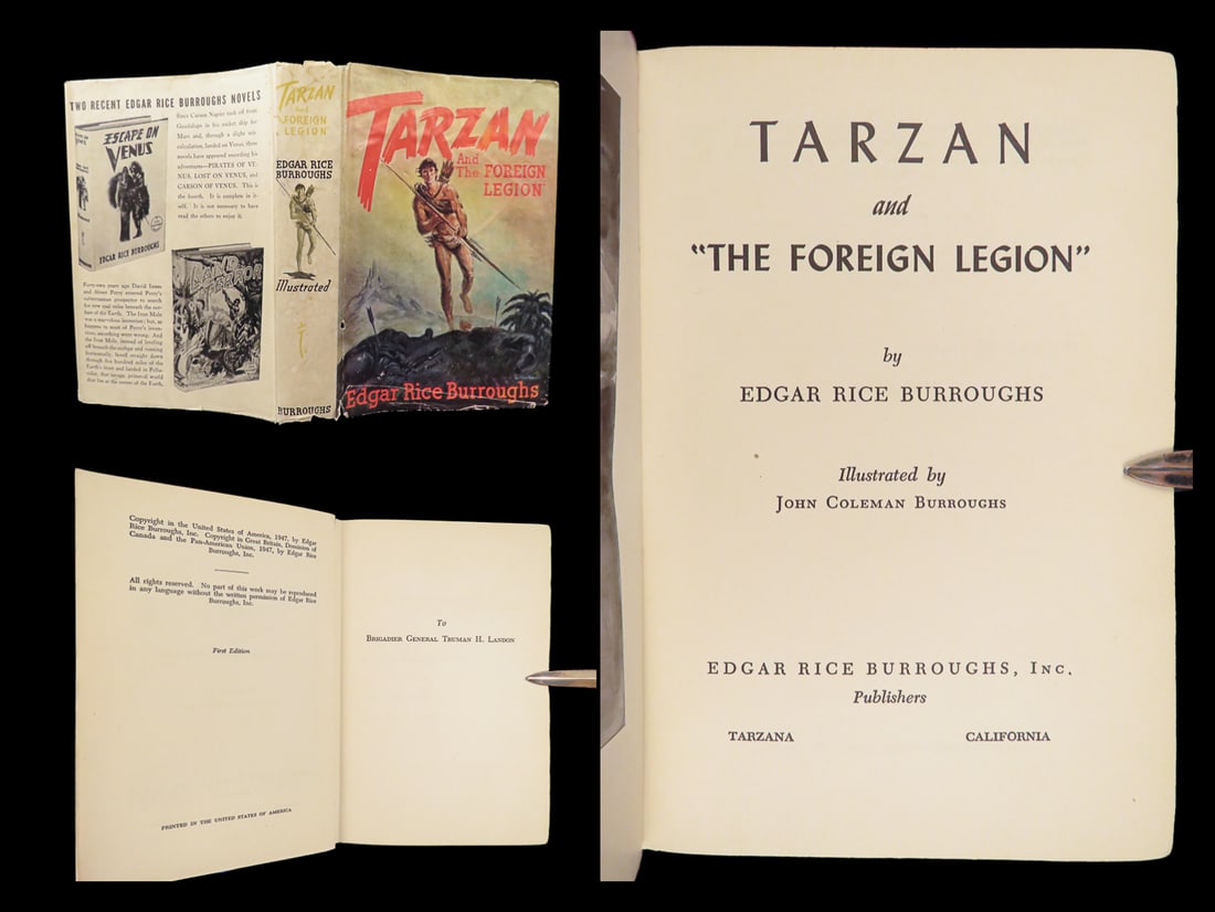 Tarzan and the Foreign Legion – Edgar Rice Burroughs, 1947 First Edition | WWII Adventure (1 of 10)