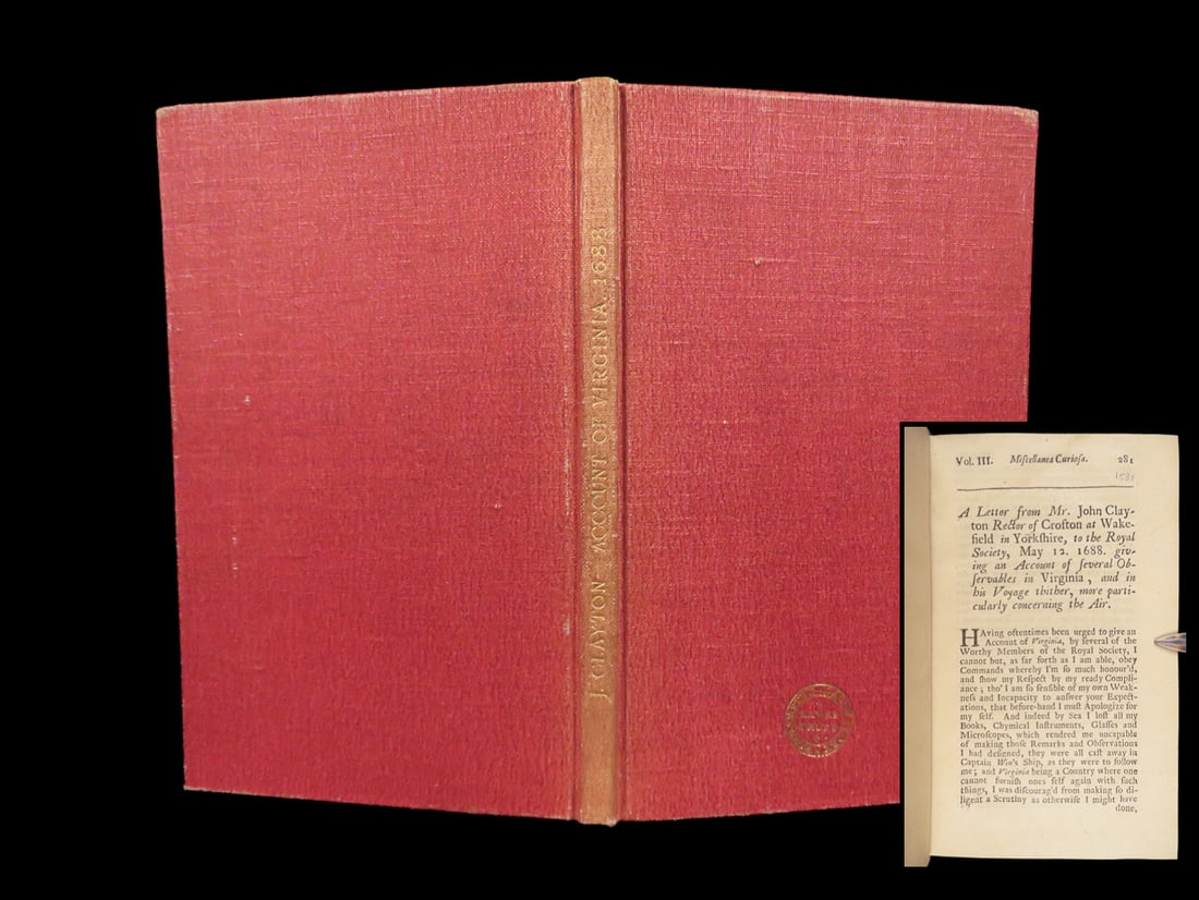 Miscellanea Curiosa | 1707 – John Clayton Voyage to Virginia, Early America: Miscellanea Curiosa: Containing a Collection of Curious Travels, Voyages and Natural Histories of Countries, Vol. 3 is a 1707 volume of early American voyages. This excerpt includes John Claytons 1688