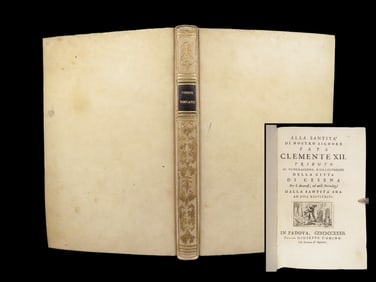 Tribute to Pope Clement XII by Cesena Italy | 1732 Padua – Fine Vellum Binding