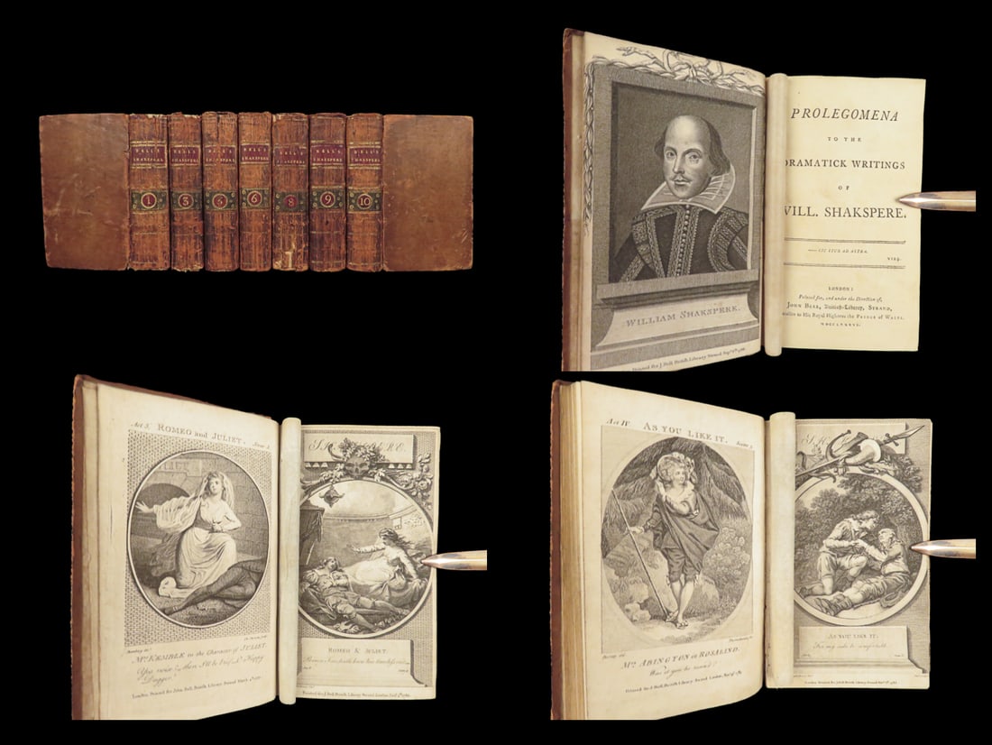 Dramatick Writings of William Shakespeare, 1786 – Bell & Steevens, 10 Volumes (1 of 10)