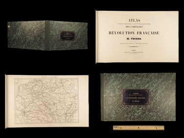 1870 Thiers ATLAS to French Revolution France Battle Plans 32 Double-Page MAPS