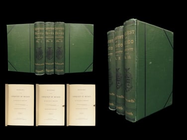 History of the Conquest of Mexico, Prescott – 1873 | Aztecs, Cortez, 3v Set