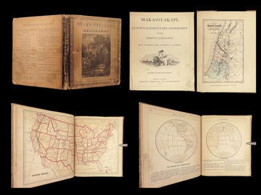 1876 Dakota INDIAN 1ed Maka Oyakapi Language Geography MAPS Holy Land America