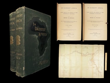 In Darkest Africa – Henry M. Stanley, 1890 First Edition | 2 Volumes with Map