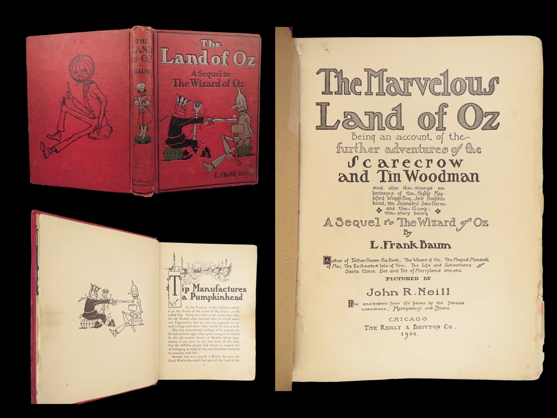 The Marvelous Land of Oz – L. Frank Baum, 1904 First Edition, 3rd Printing, 15 Plates (1 of 20)