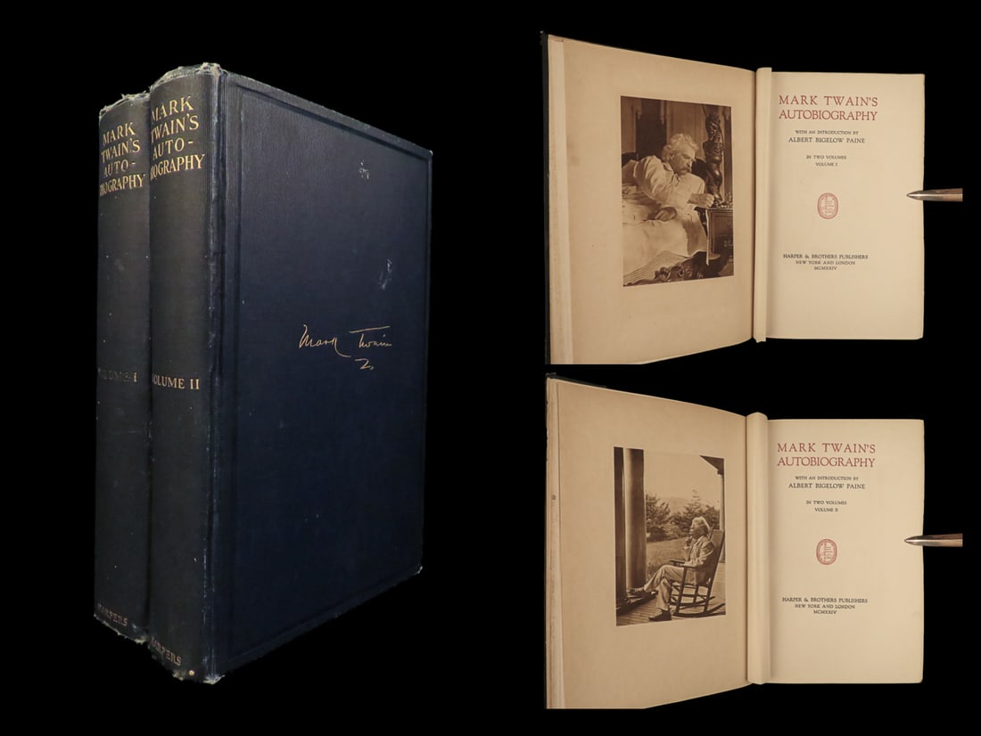 1924 1ed Mark TWAIN Autobiography Anecdotes Missouri Huck Finn Tom Sawyer 2v (1 of 20)