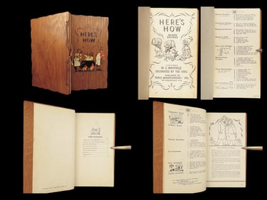 Here’s How – W.C. Whitfield, 1941 | Illustrated Cocktail Guide, Wooden Binding
