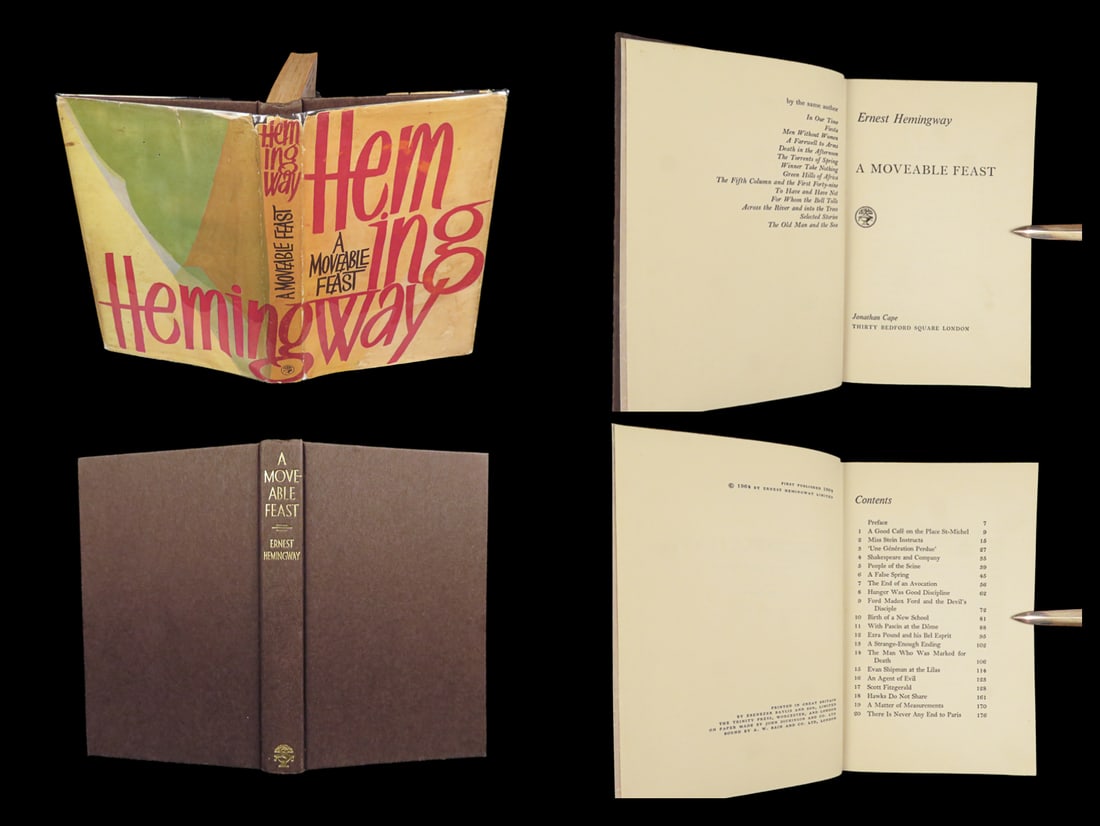 A Moveable Feast – Hemingway, 1964 | Posthumous memoir, 1st UK Ed (1 of 10)