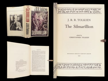 1977 JRR Tolkien 1st ed Silmarillion Lord of the Rings Middle Earth + MAP