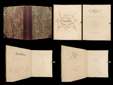 1861 Mathematics Manuscript Decimals & Fractions Geometry Arithmetic Cipher