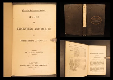 1863 – Civil War-era Debate Manual | Rules for Debate and Government Assemblies