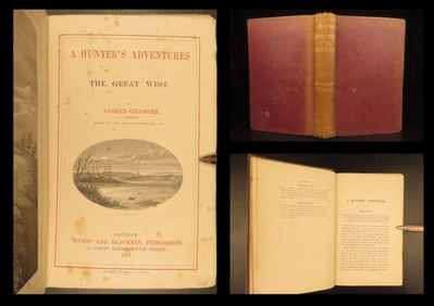 1871 – Hunter's Adventures in the  West | First Edition, Hunting & Frontier Life