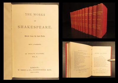 1880 – Works of William Shakespeare | 12 Volumes, Custom Box Set