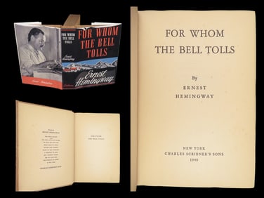 1940 Ernest Hemingway 1st ed For Whom the Bell Tolls American War | Fac. DJ