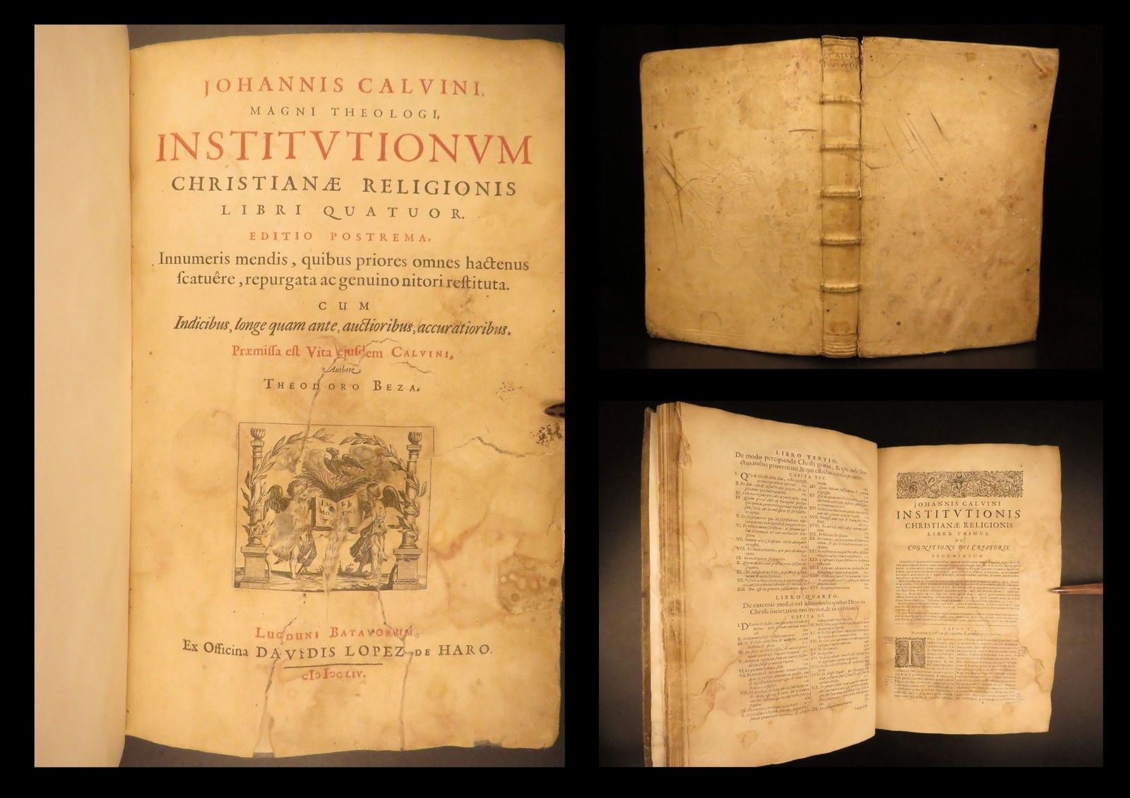 1654 – Jean Calvin, Institutes of Christian Religion | Vellum Folio, Calvinism: A rare, 17th-century English translation of John Calvins Institutio Christianae relgionis, or Institutes of Christian Religion. It is still widely read and considered highly influential in Western wor