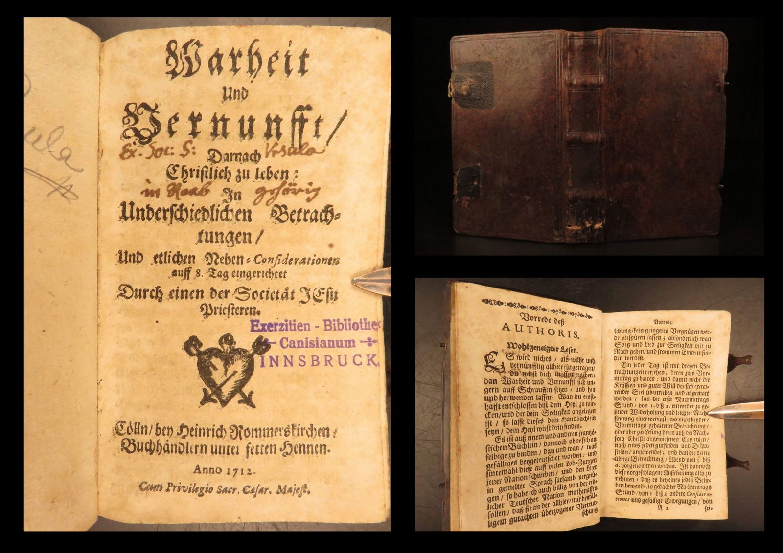 1712 – Catholic German Devotional | Warheit Und Vernunfft by Johann Neissen (1 of 10)
