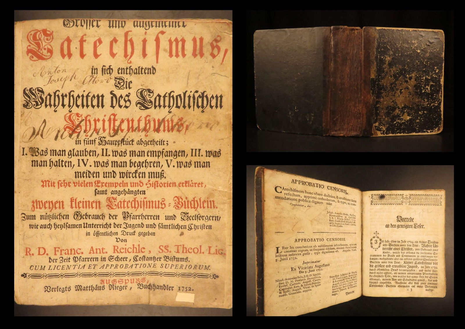 1752 – Large German Catholic Catechism | Roman Catholicism Doctrine – Reichle (1 of 10)