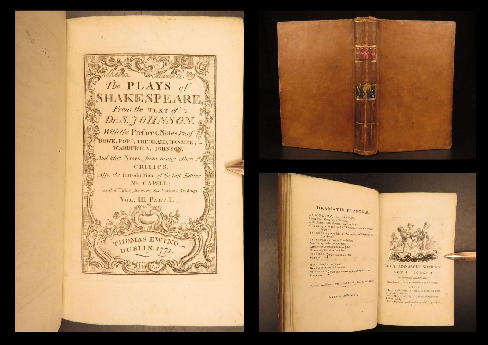 1771 – Plays of Shakespeare | Johnson | Much Ado About Nothing, Alls Well (1 of 10)