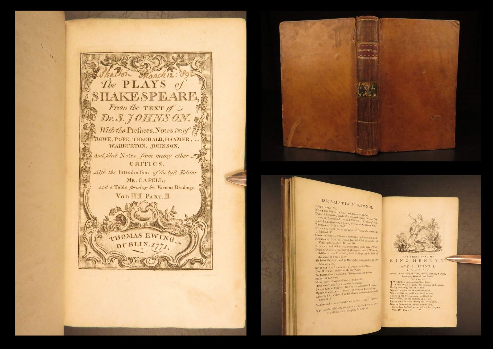 1771 – Plays of Shakespeare | Johnson | Third Part of Henry VI & Richard III (1 of 10)