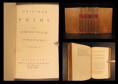 1773 – Works of John Dryden | Virgil – Aeneid, Georgics, & Eclogues | 6v Set