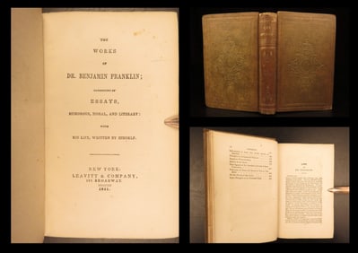 1851 – Works of Benjamin Franklin | Americana, On Slave Trade & Autobiography