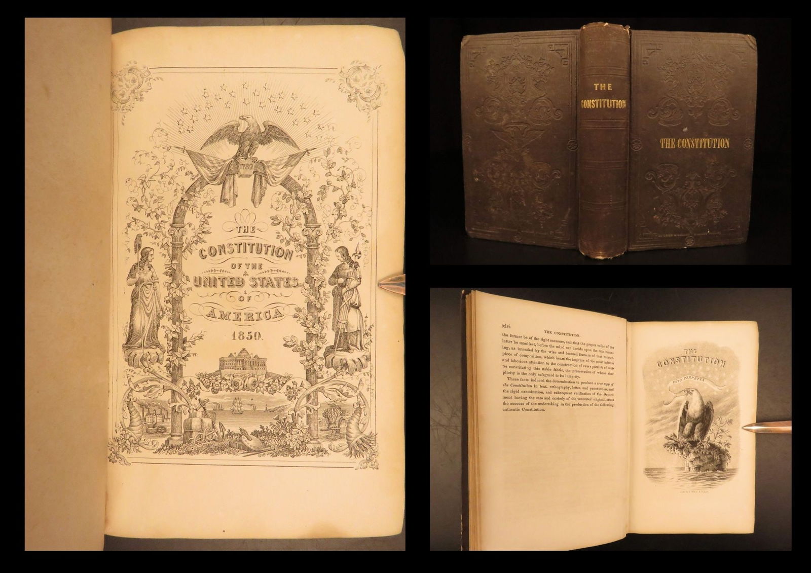 Hickey’s Constitution of the United States – 1851 Pre-Civil War Edition, Litho Plates (1 of 10)