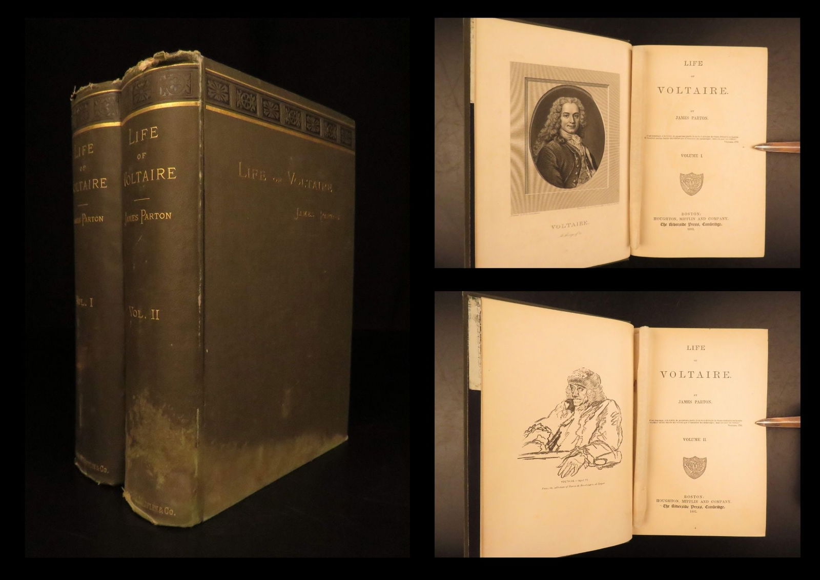 1881 – Life of Voltaire by Parton | 1st Edition | French Literature & Theater (1 of 10)