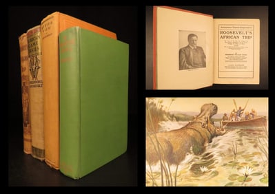 Africa Travel & Exploration – Roosevelt, Huxley, Akeley | 4-Volume Illustrated Set