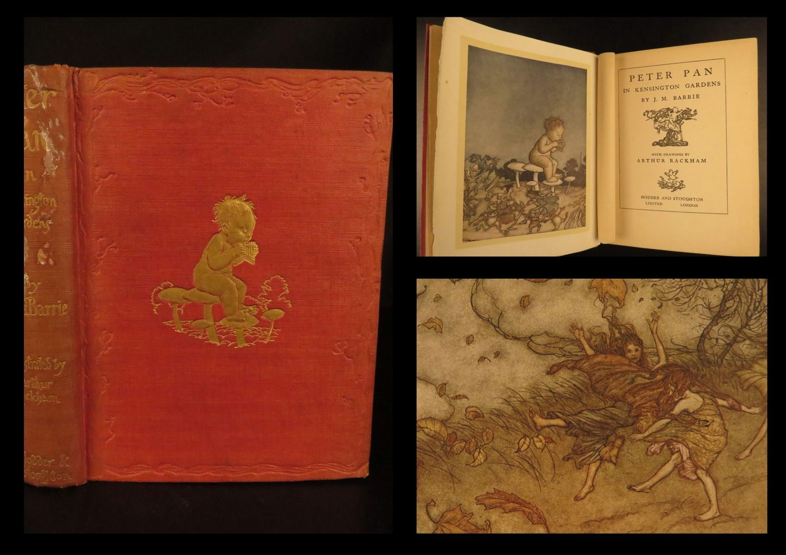 Peter Pan in Kensington Gardens – Barrie, c1920s Rackham Illustrated Edition: “Peter Pan in Kensington Gardens” by James Matthew Barrie. The story of Peter Pan is one of most famous and beloved childrens stories of all time and has inspired some of the most enjoyed film