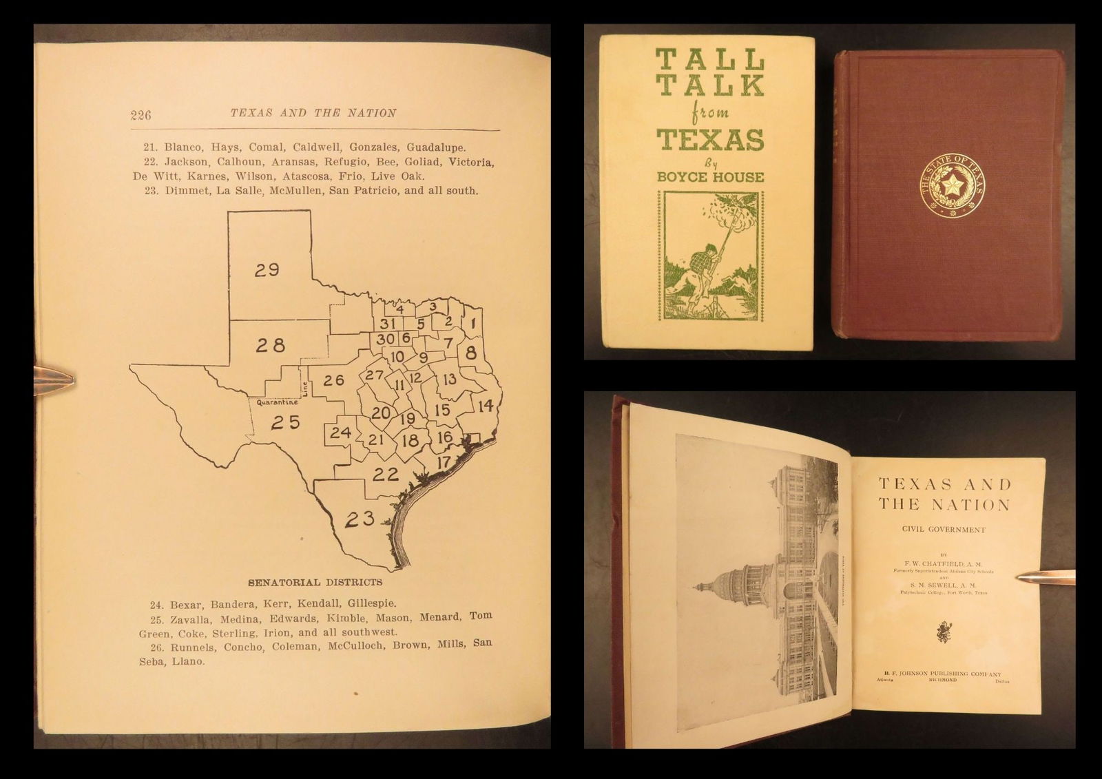 1912 – 2 Books on Texas | Government & Constitution | Poems & Humor (1 of 10)