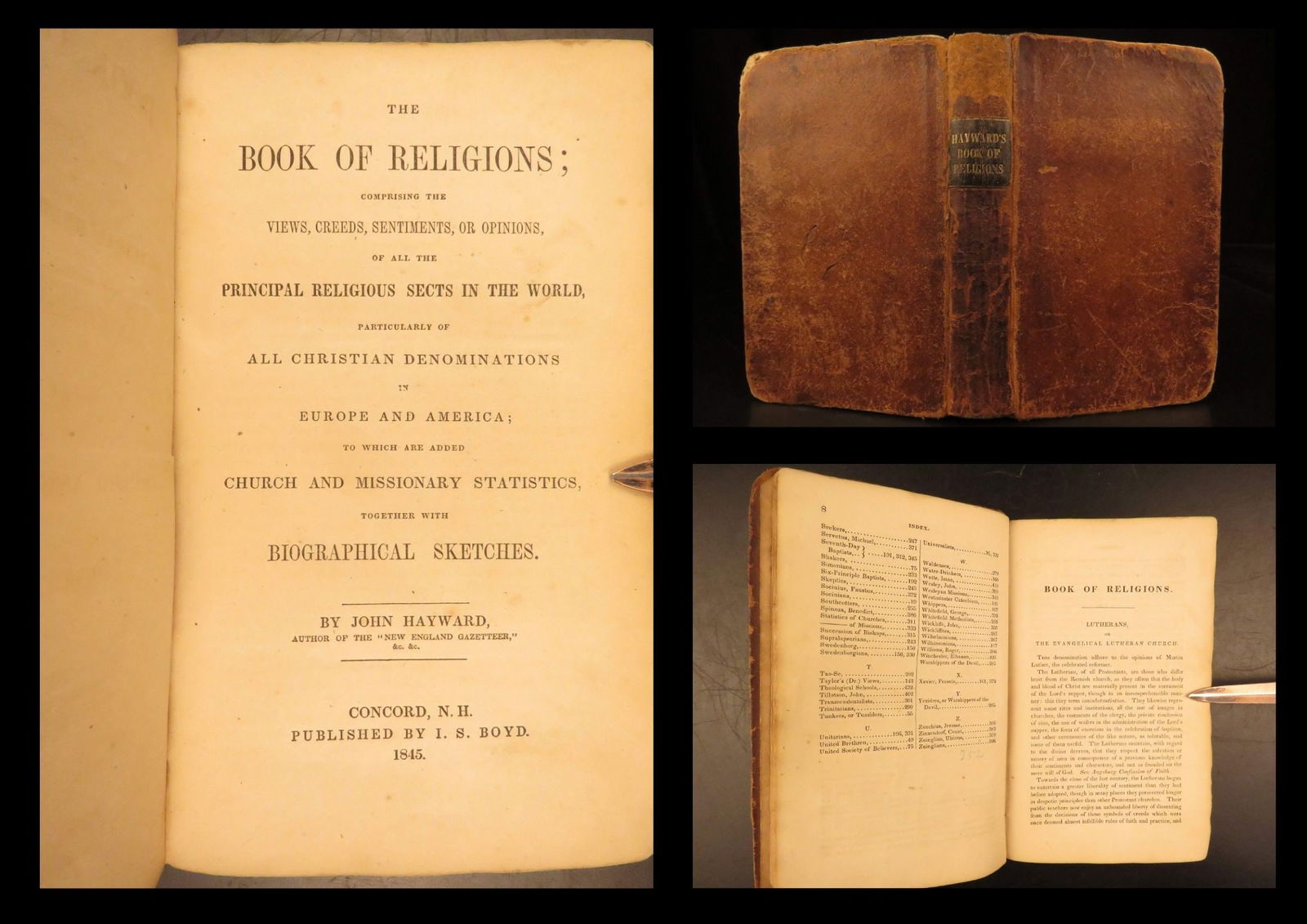 1845 – Book of Religions, Christian Sects | Isaac Newton, Native American Tribes (1 of 10)
