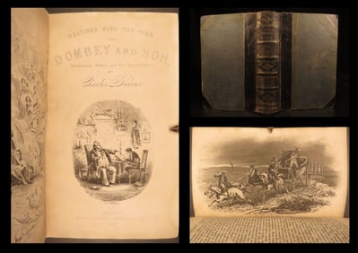 1848 Charles Dickens 1ed Dombey & Son English Literature Illustrated Phiz ART