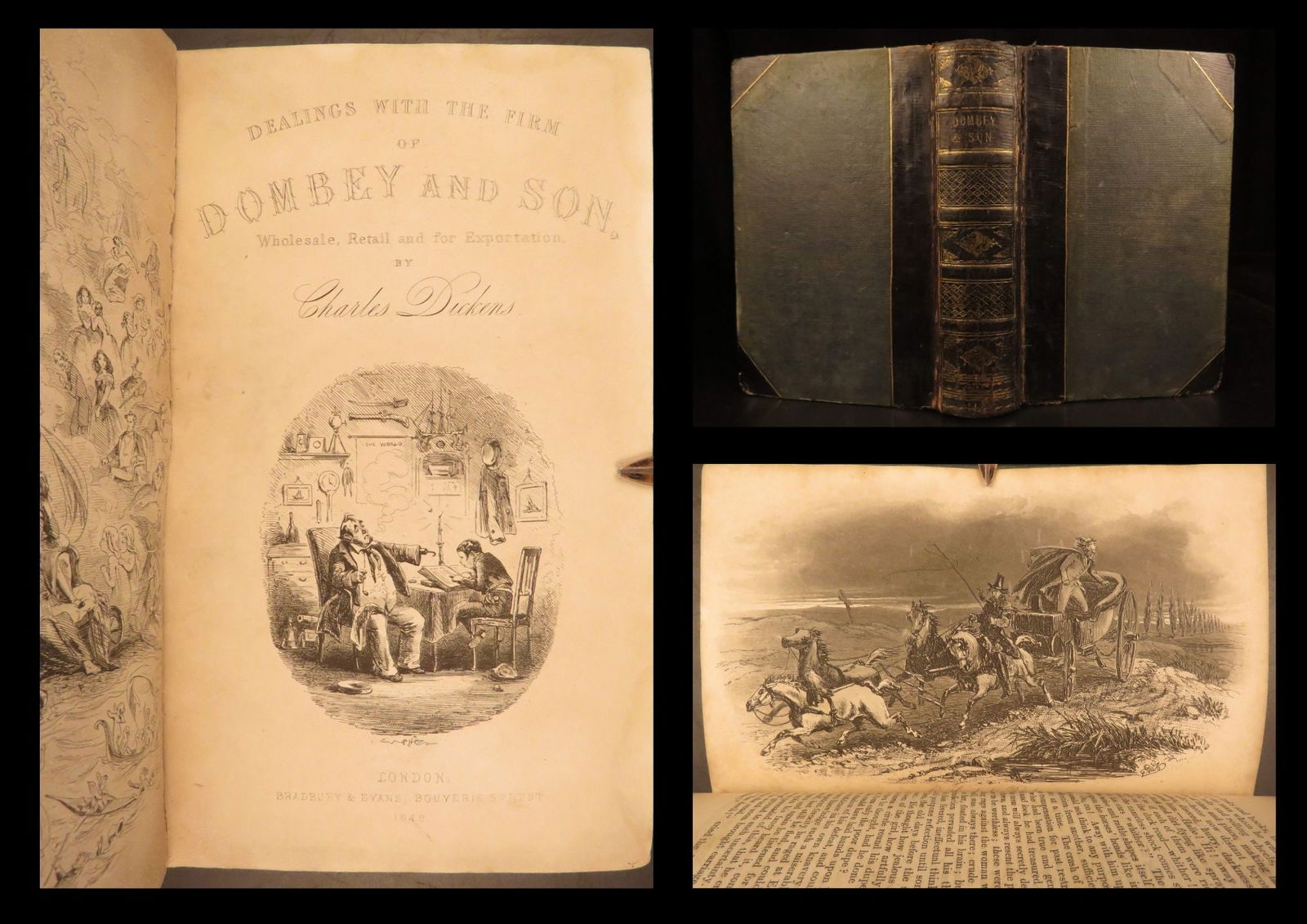 1848 Charles Dickens 1ed Dombey & Son English Literature Illustrated Phiz ART: 1848 Charles Dickens 1ed Dombey & Son English Literature Illustrated Phiz ART “There is nothing in the world so irresistibly contagious as laughter and good humor.” Charles Dickens While not r