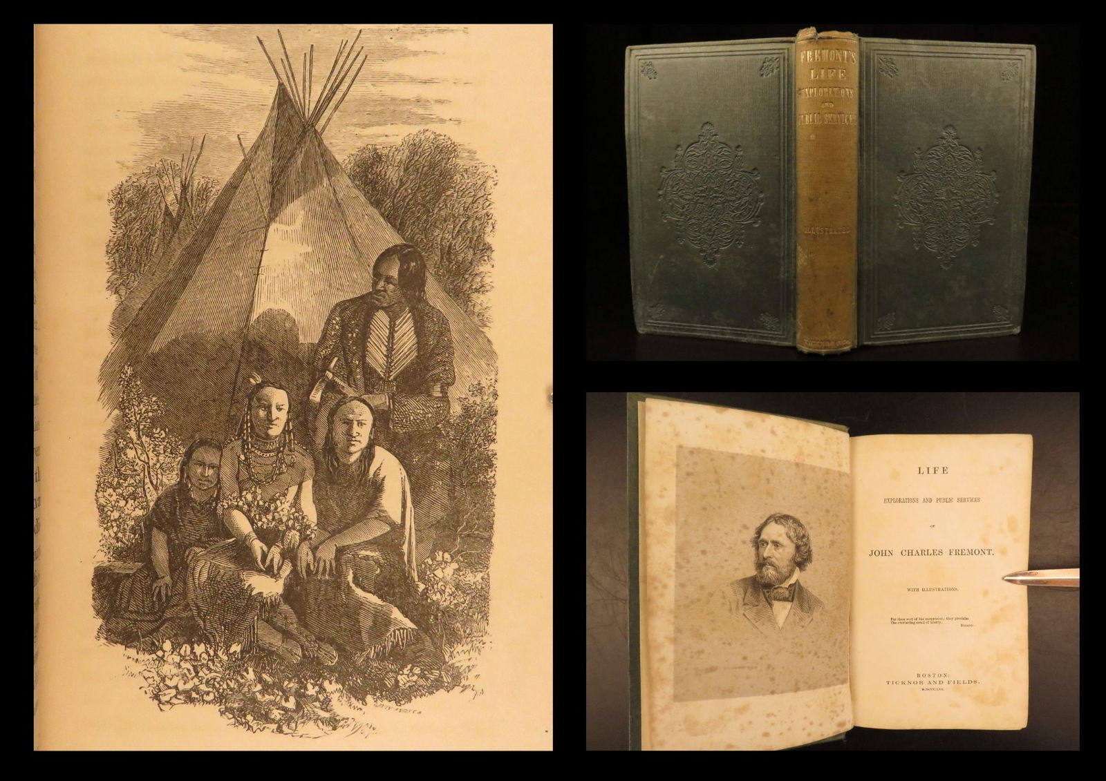 1856 – Life and Explorations of John C Fremont | First Edition, American Voyages: A rare first edition of John C Fremonts explorations and voyages. This issue includes accounts of New York and Philadelphia conventions which nominated Fremont for United States President. This accoun