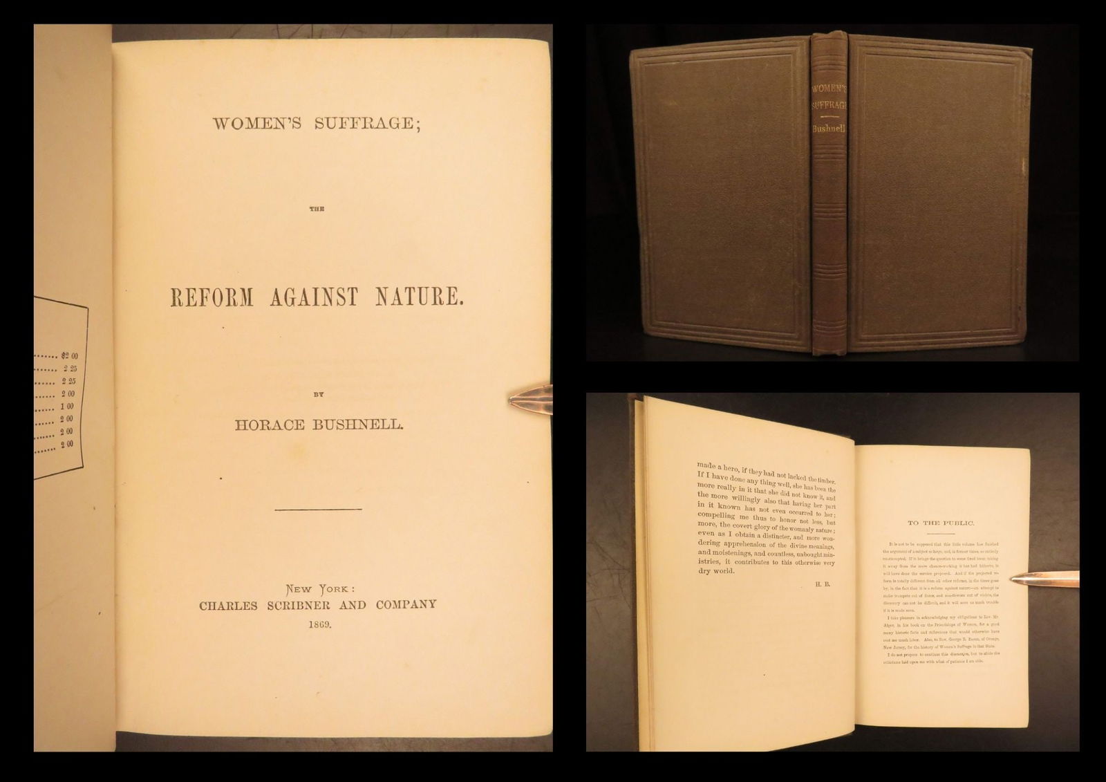 1869 – Against Women’s Suffrage – Bushnell | anti-Suffrage First Edition (1 of 10)