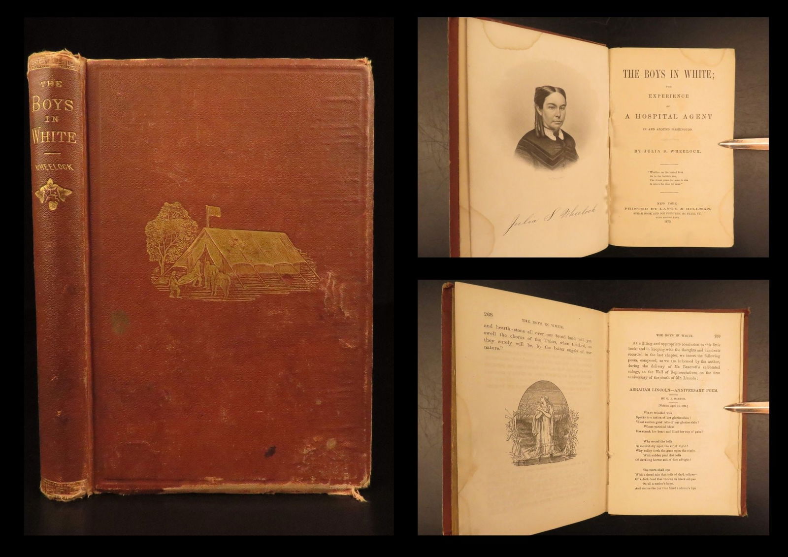 1870 – Boys in White – Wheelock | First Edition Civil War Nursing Memoir, Lincoln (1 of 10)