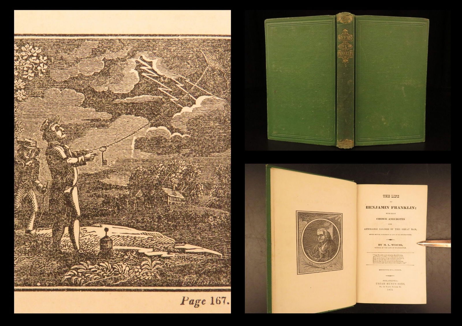 1873 – Life of Benjamin Franklin – Weems | Colonial Americana, Woodcuts (1 of 10)