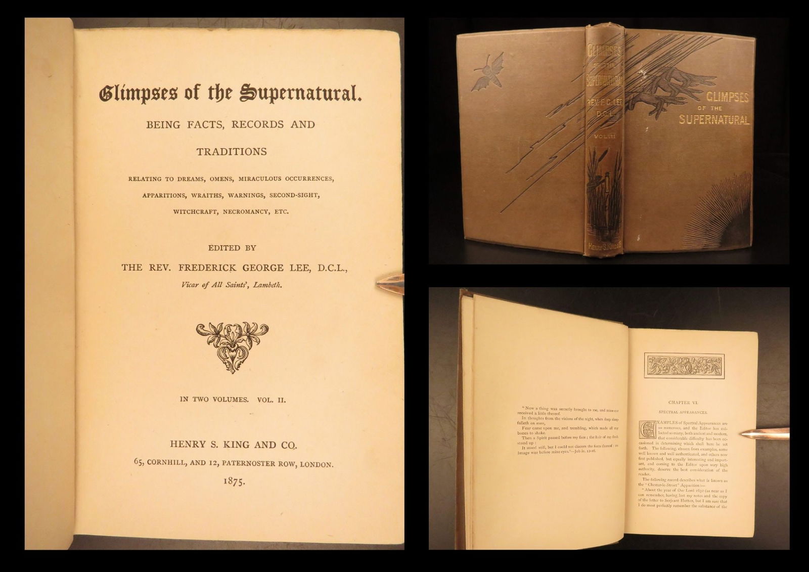 1875 – Glimpses of Supernatural | Witchcraft, Exorcisms, Dreams, Ghosts!: Frederick Lee was a 19th-century English priest and author known for an extensive collection of book on sermons, devotions, Christian doctrine, and liturgy. However, his most polarizing and captivatin