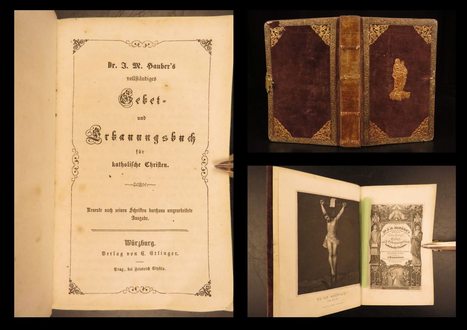 1880s – German Devotional & Prayer Book | J.M. Hauber | Felt Binding (1 of 10)