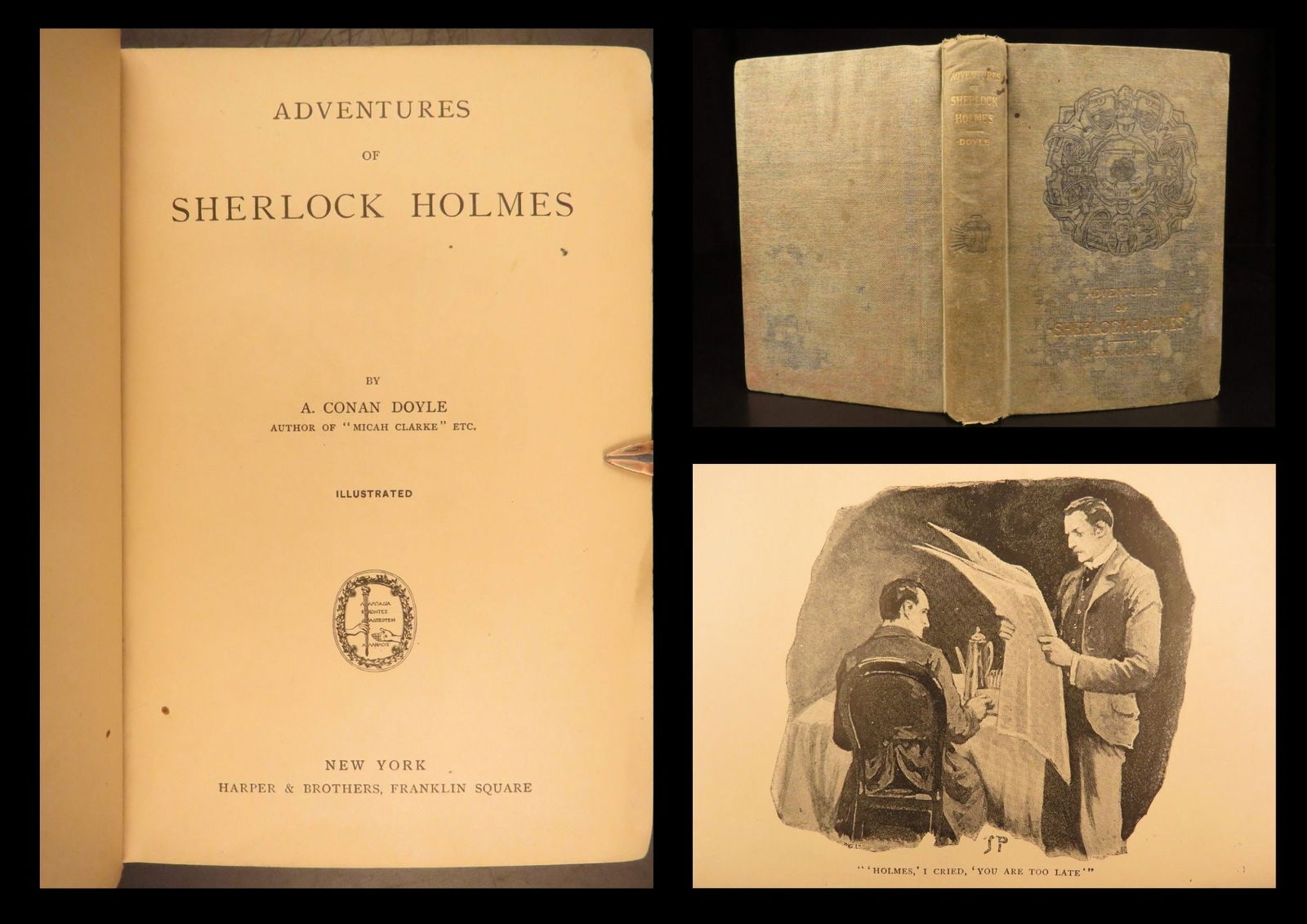 1892 - Adventures of Sherlock Holmes | Doyle – First American Edition, Paget Illustrations (1 of 10)