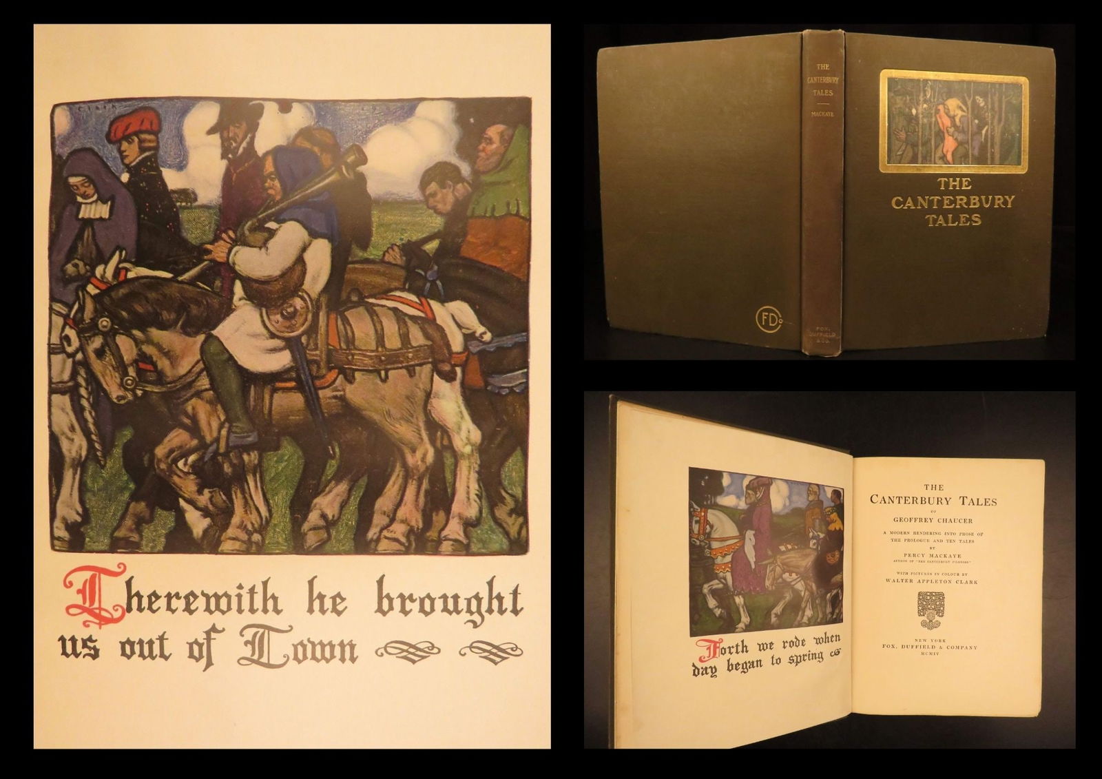 1904 – Canterbury Tales – Chaucer | Illustrated by Walter Clark | Mackaye Prose: The Canterbury Tales is one of the most famous pieces of early English literature, written during the end of the 14th-century. Written by Geoffrey Chaucer, this book is a collection of short stories t