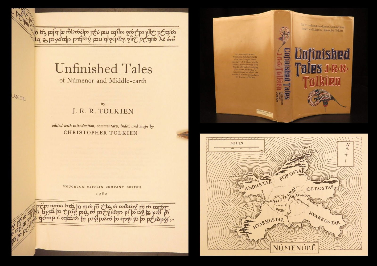 1980 - Unfinished Tales - J.R.R. Tolkien | 1st US Edition, Posthumous Stories: Few authors could claim to have as much influence on the genre of modern fantasy as J.R.R. Tolkien, having written such stories as the Lord of the Rings trilogy and The Hobbit. Tolkien is revered for