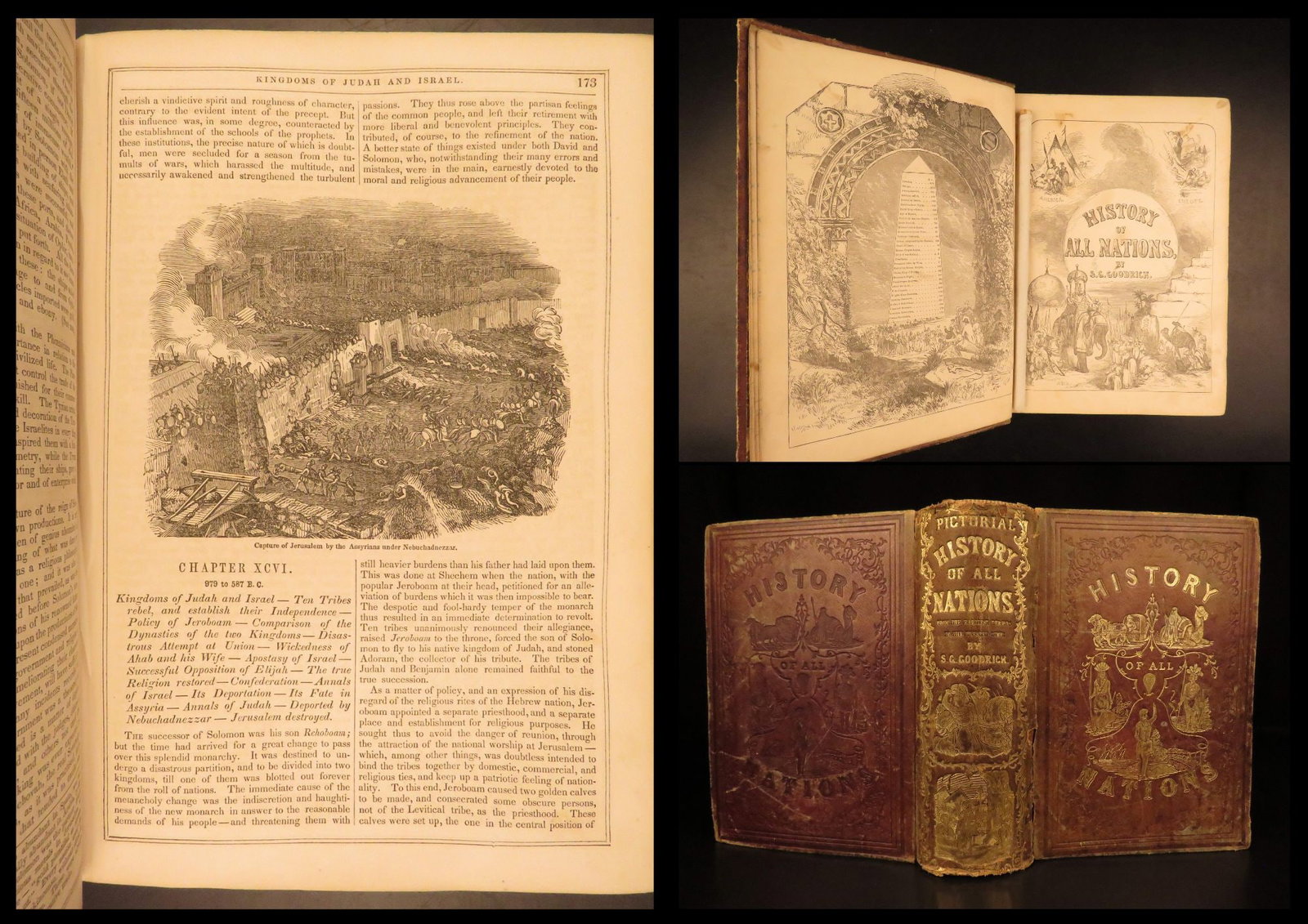 1852 – History of All Nations | Enormous, Illustrated History Book – Goodrich: Samuel G. Goodrichs A History of All Nations (1852) is an enormous survey of global history from early civilizations through the mid-19th-century century. This work covers topics such as ancient empir
