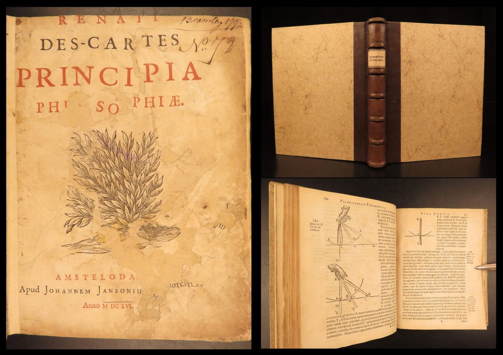 1656 – Principles of Philosophy, Descartes | Illustrated Metaphysics – Principia: Rene Descartes was a 17th-century French philosopher whose theories and discoveries spawned an influx of commentary and responsive writings from western philosophers. In 1644, Descartes wrote “Princ